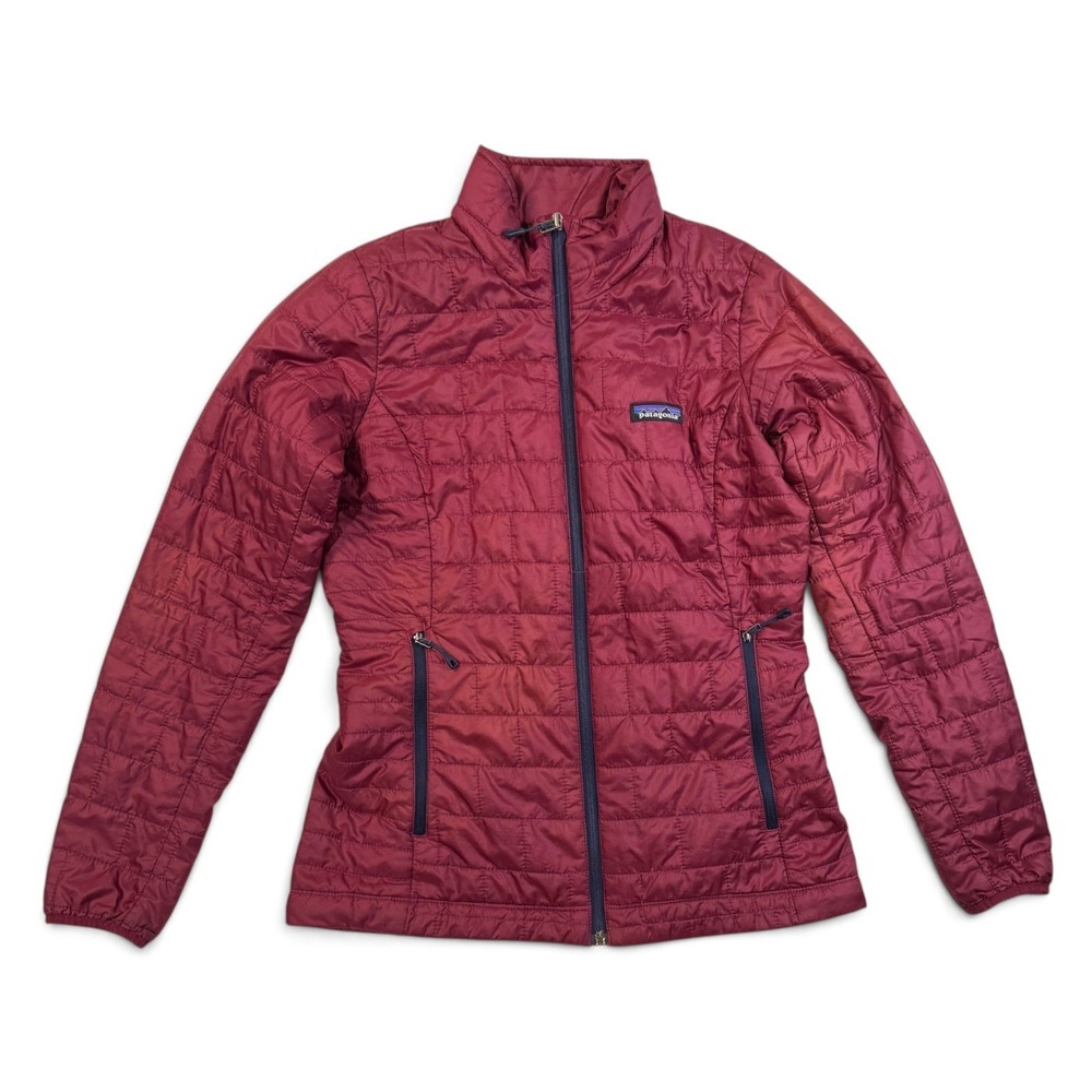 Patagonia Nano Puff Jacket Womens XS Burgundy Red Quilted PrimaLoft Full Zip
